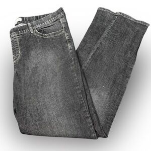 Faith 21 Gray Denim Jeans Size 16 Elastic Waist EUC Clean Classic Fit Chic Retro